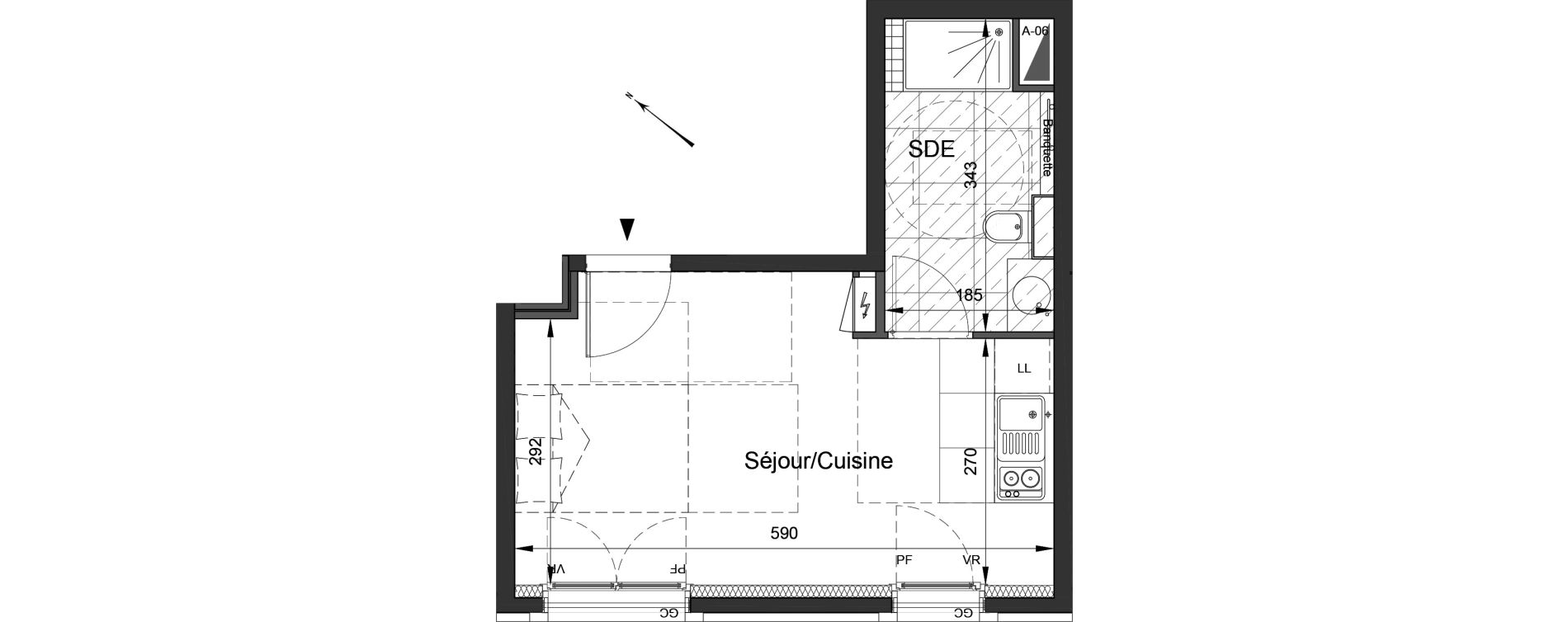 Appartement T1 de 24,31 m2 &agrave; Levallois-Perret Louise michel