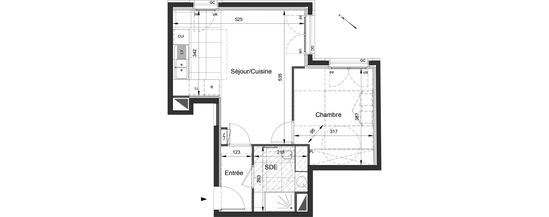 Appartement T2 de 42,80 m2 &agrave; Levallois-Perret Louise michel