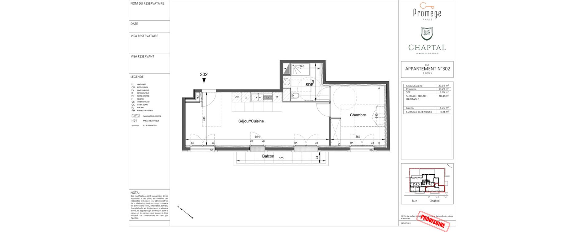 Appartement T2 de 48,48 m2 &agrave; Levallois-Perret Louise michel