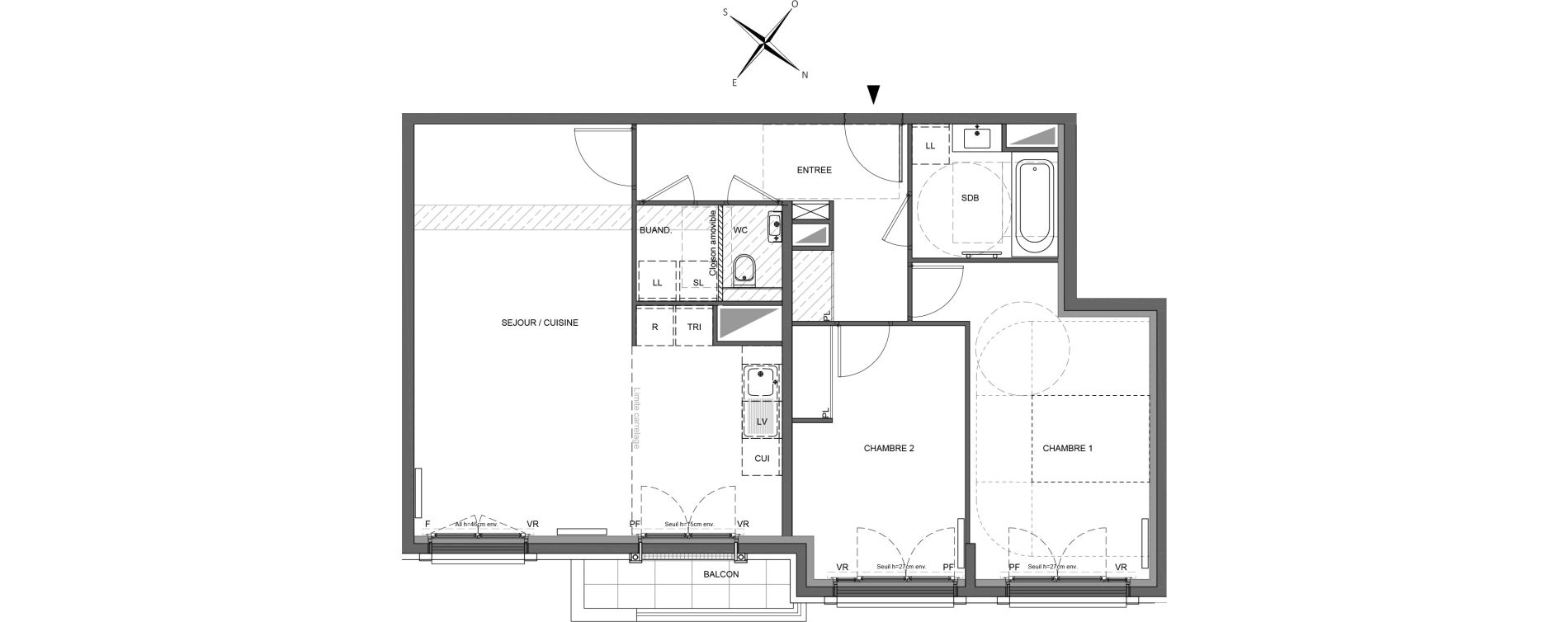 Appartement T3 de 74,47 m2 &agrave; Levallois-Perret Centre