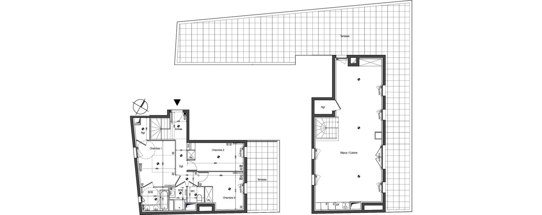 Duplex T4 de 105,70 m2 &agrave; Malakoff Centre