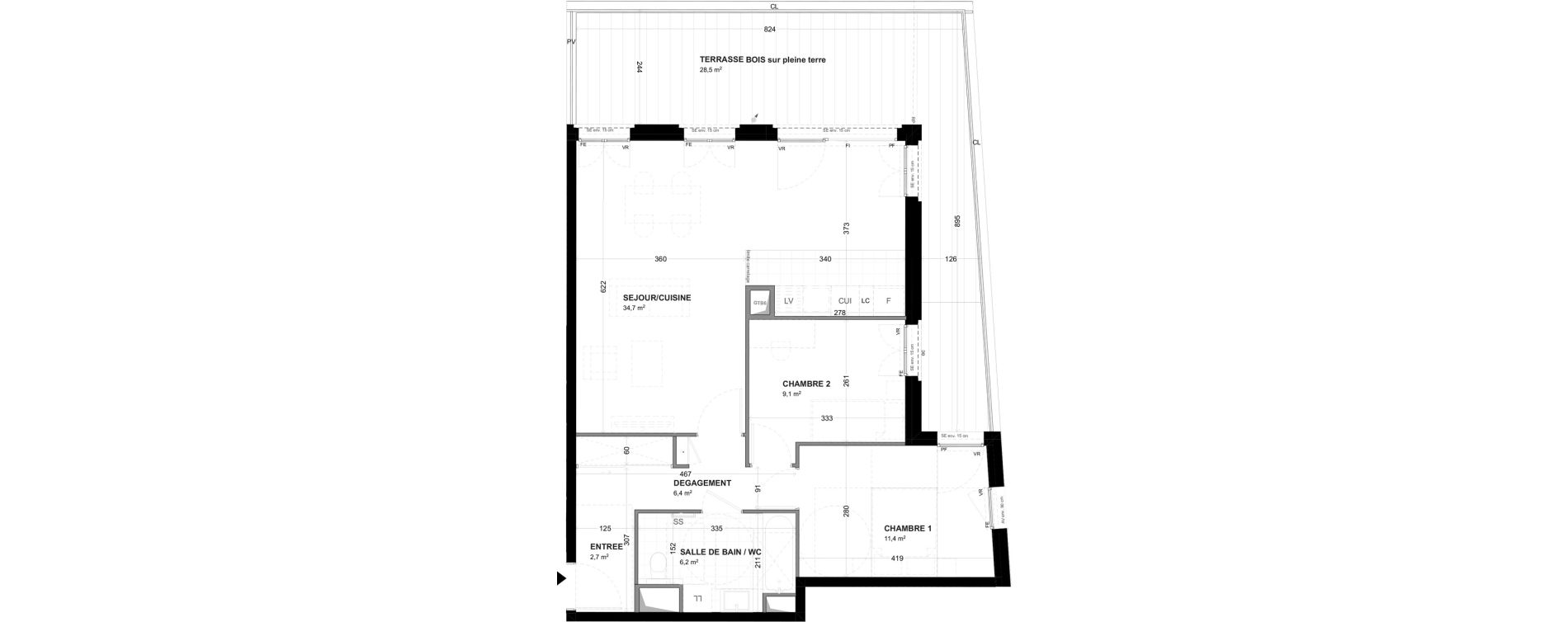 Appartement T3 de 70,50 m2 &agrave; Malakoff Les nouzeaux