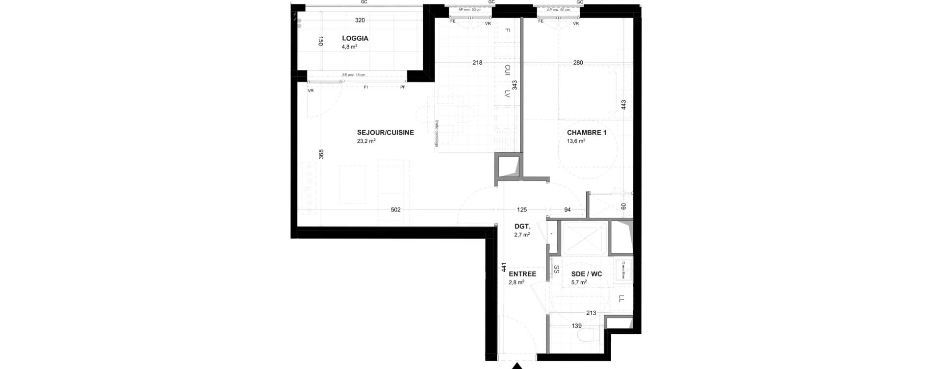 Appartement T2 de 48,00 m2 &agrave; Malakoff Les nouzeaux