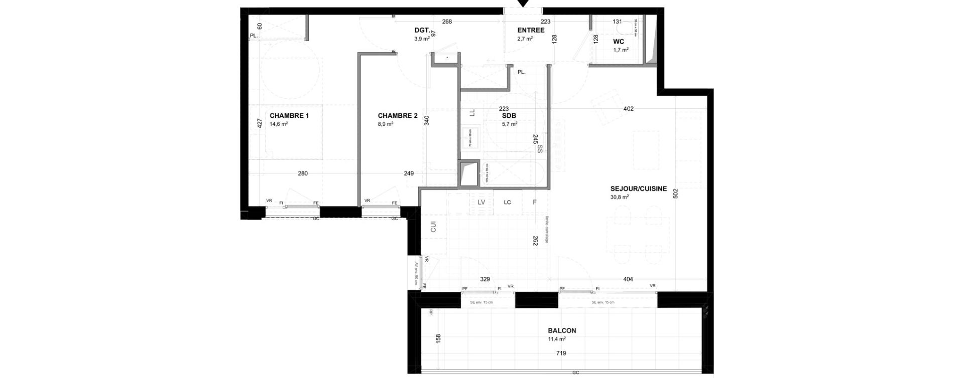 Appartement T3 de 68,30 m2 &agrave; Malakoff Les nouzeaux