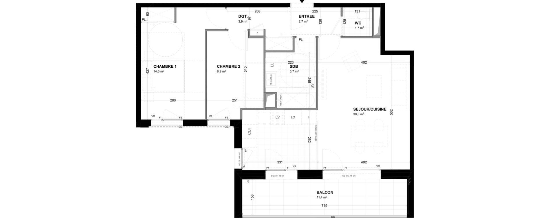 Appartement T3 de 68,30 m2 &agrave; Malakoff Les nouzeaux