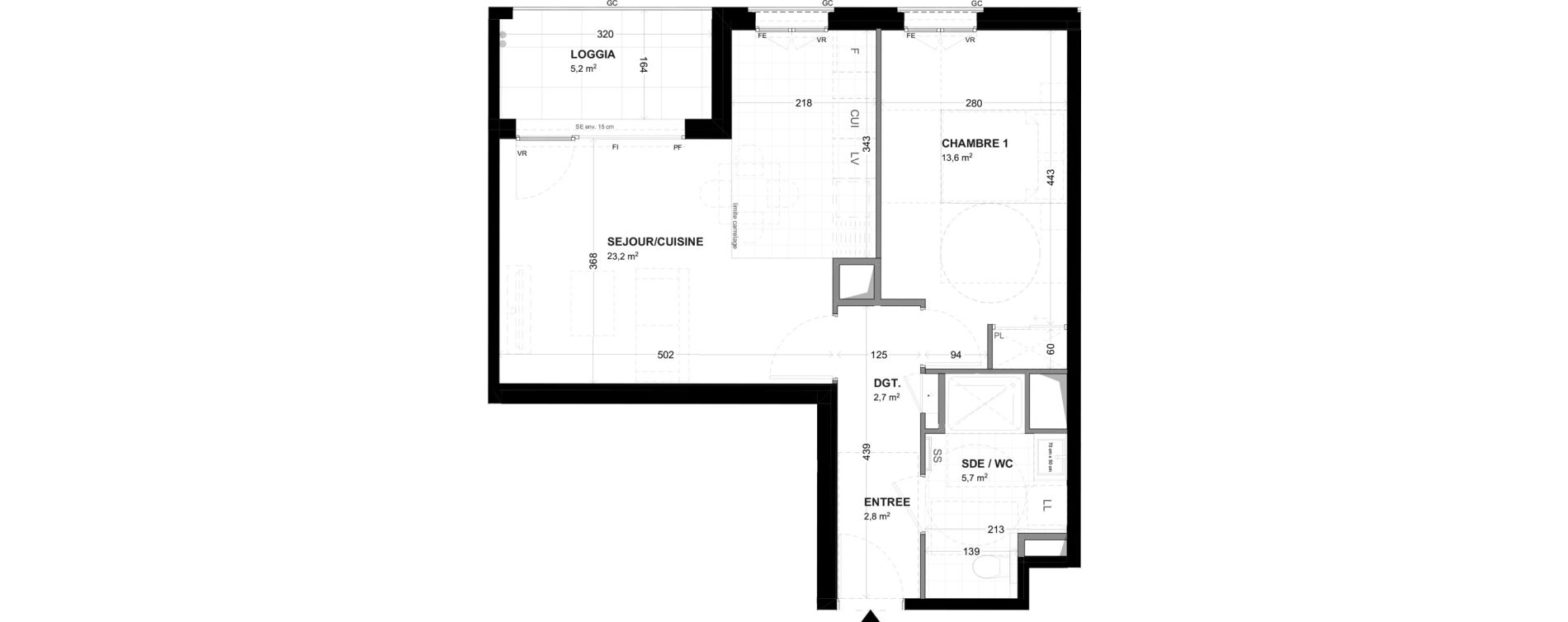 Appartement T2 de 48,00 m2 &agrave; Malakoff Les nouzeaux