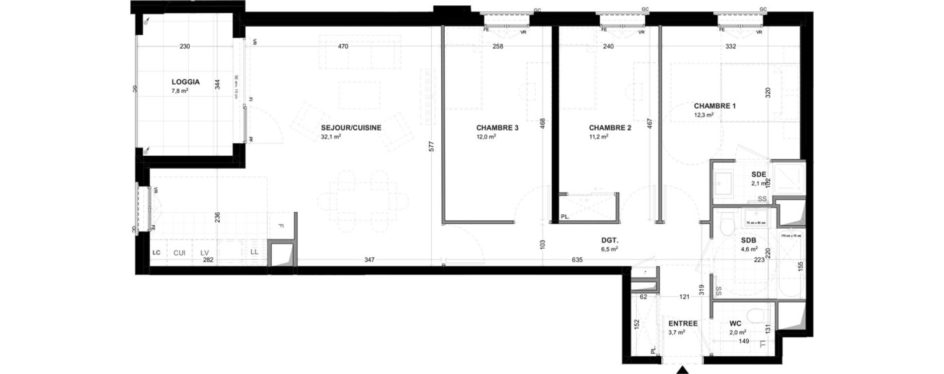 Appartement T4 de 86,50 m2 &agrave; Malakoff Les nouzeaux