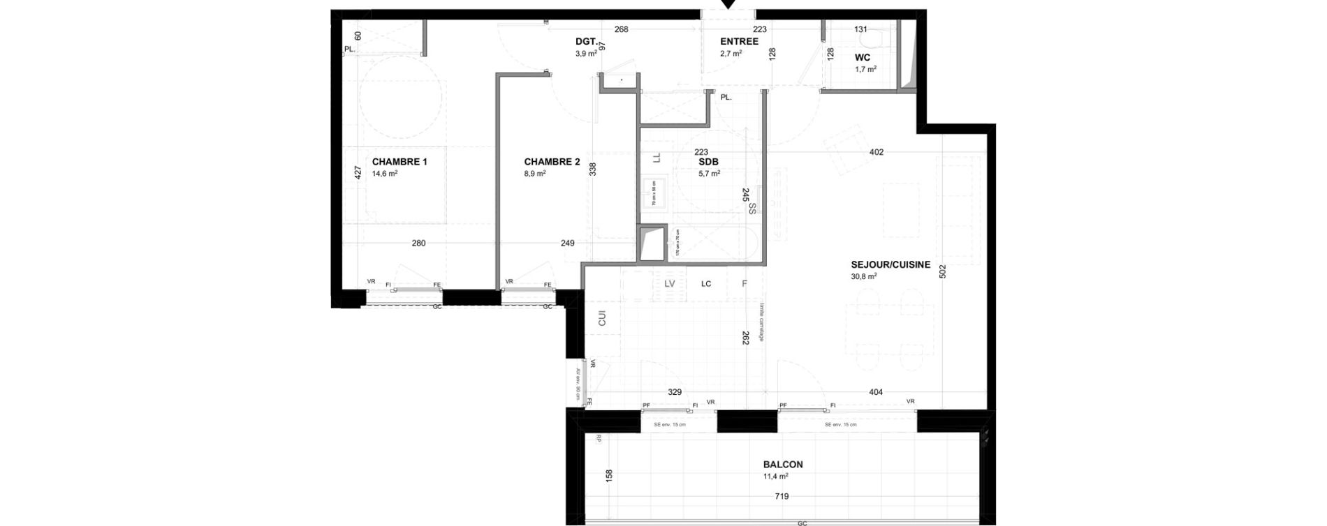 Appartement T3 de 68,30 m2 &agrave; Malakoff Les nouzeaux