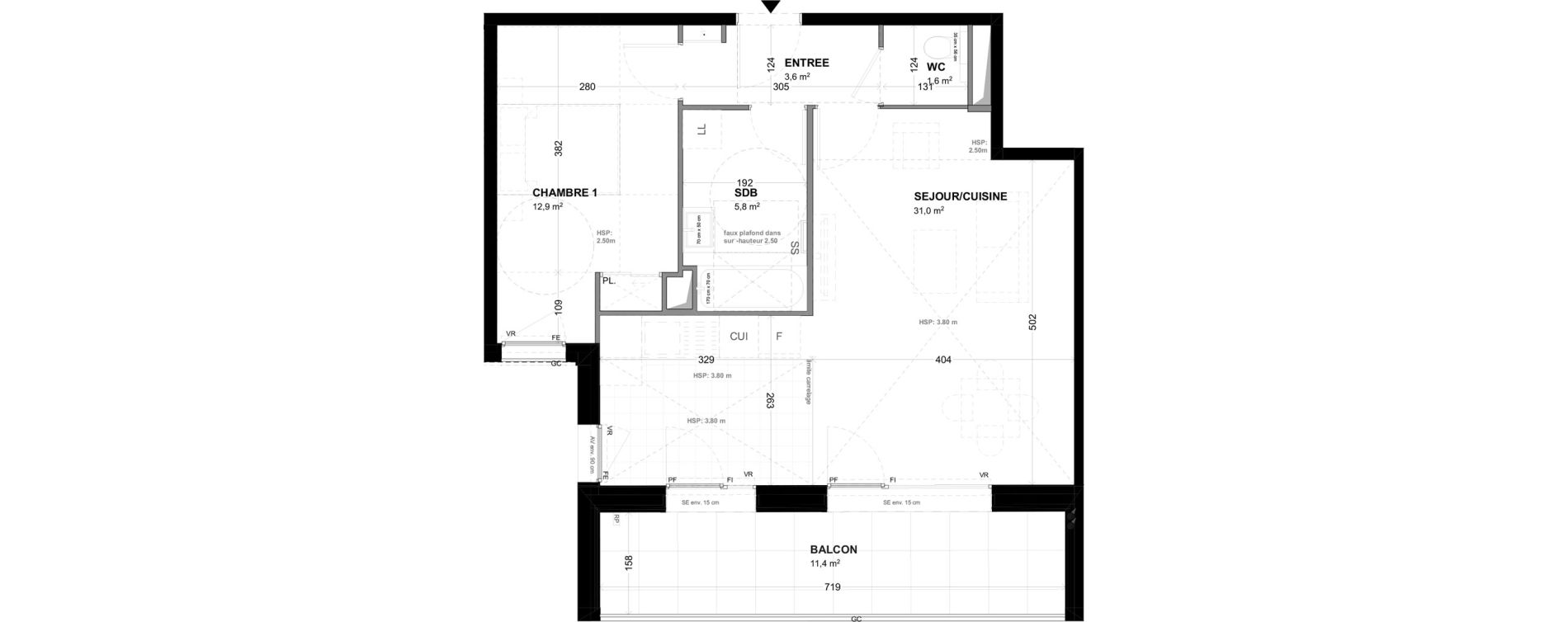 Appartement T2 de 54,90 m2 &agrave; Malakoff Les nouzeaux