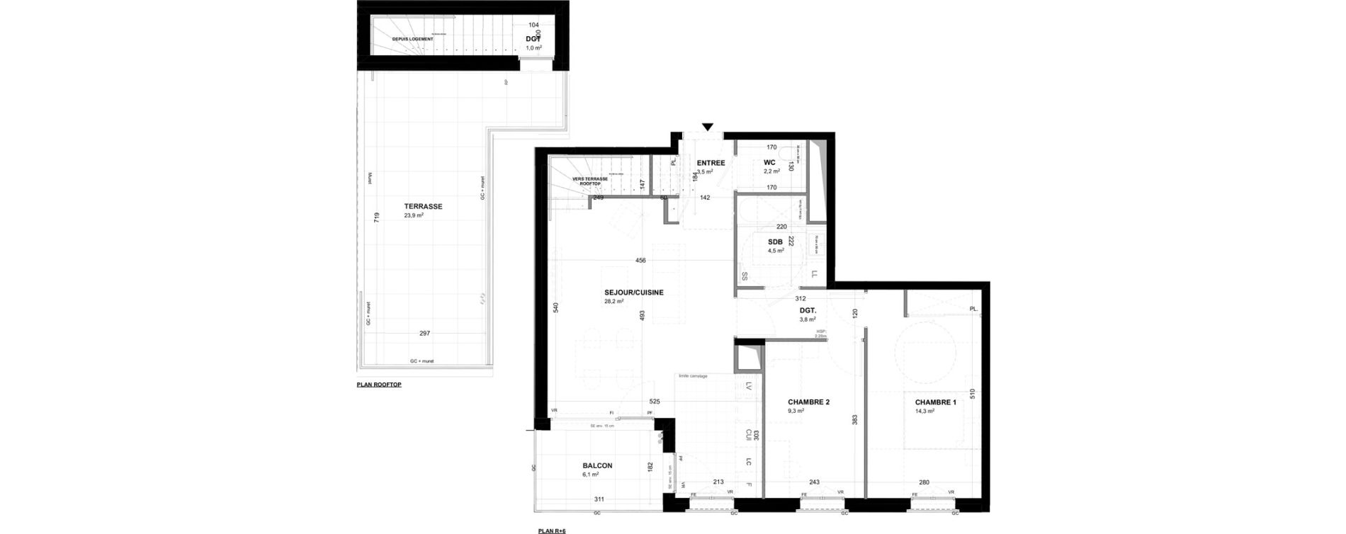 Appartement T3 de 67,50 m2 &agrave; Malakoff Les nouzeaux