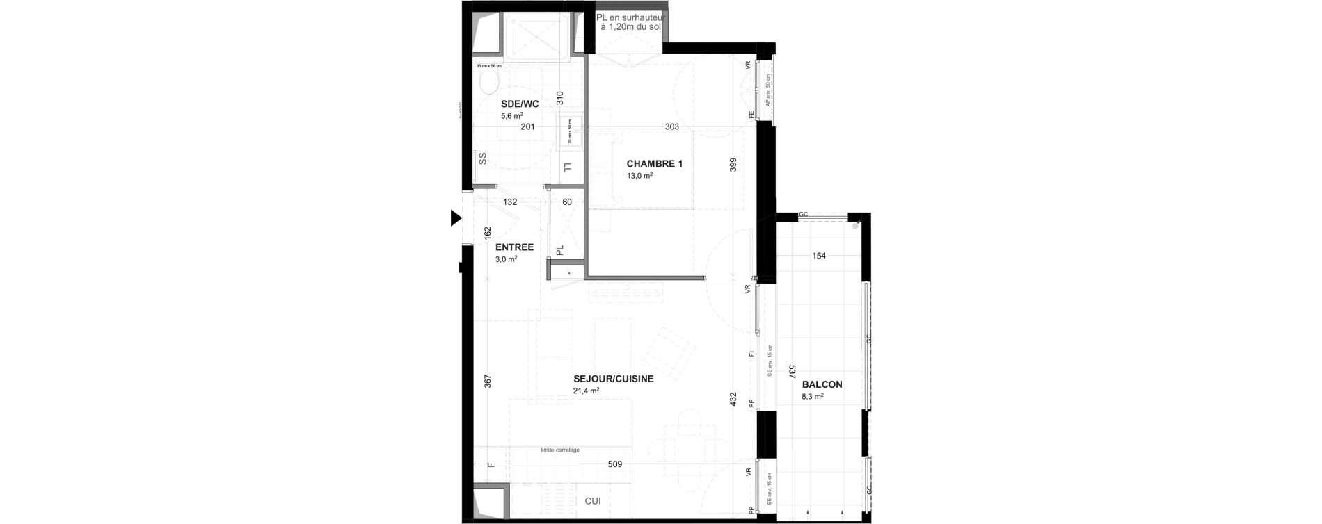 Appartement T2 de 43,00 m2 &agrave; Malakoff Les nouzeaux