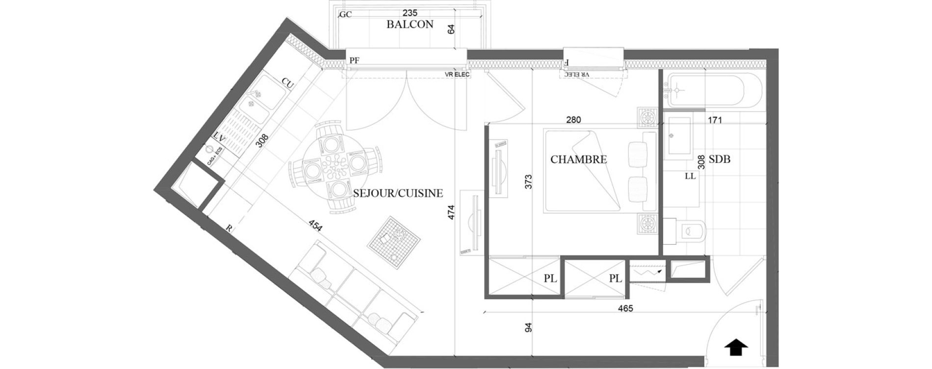 Appartement T2 de 38,55 m2 &agrave; Malakoff Petit vanves