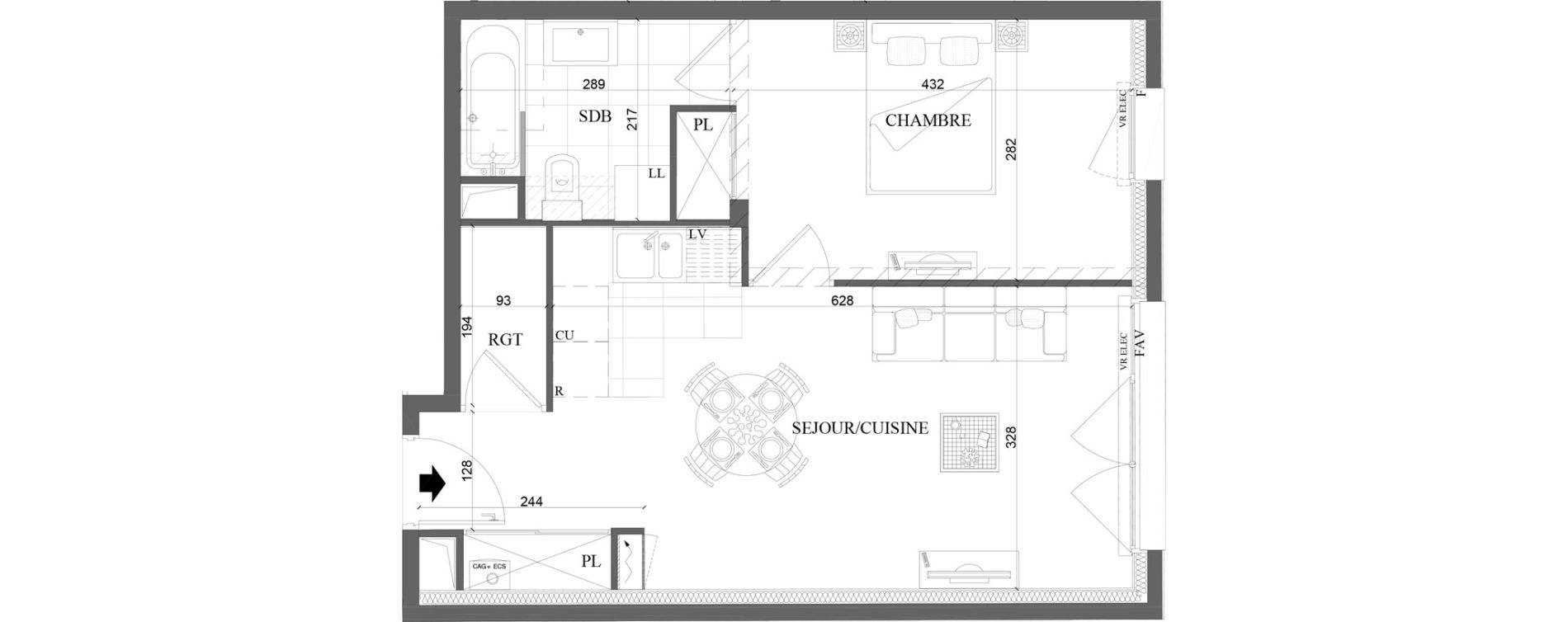 Appartement T2 de 43,90 m2 &agrave; Malakoff Petit vanves