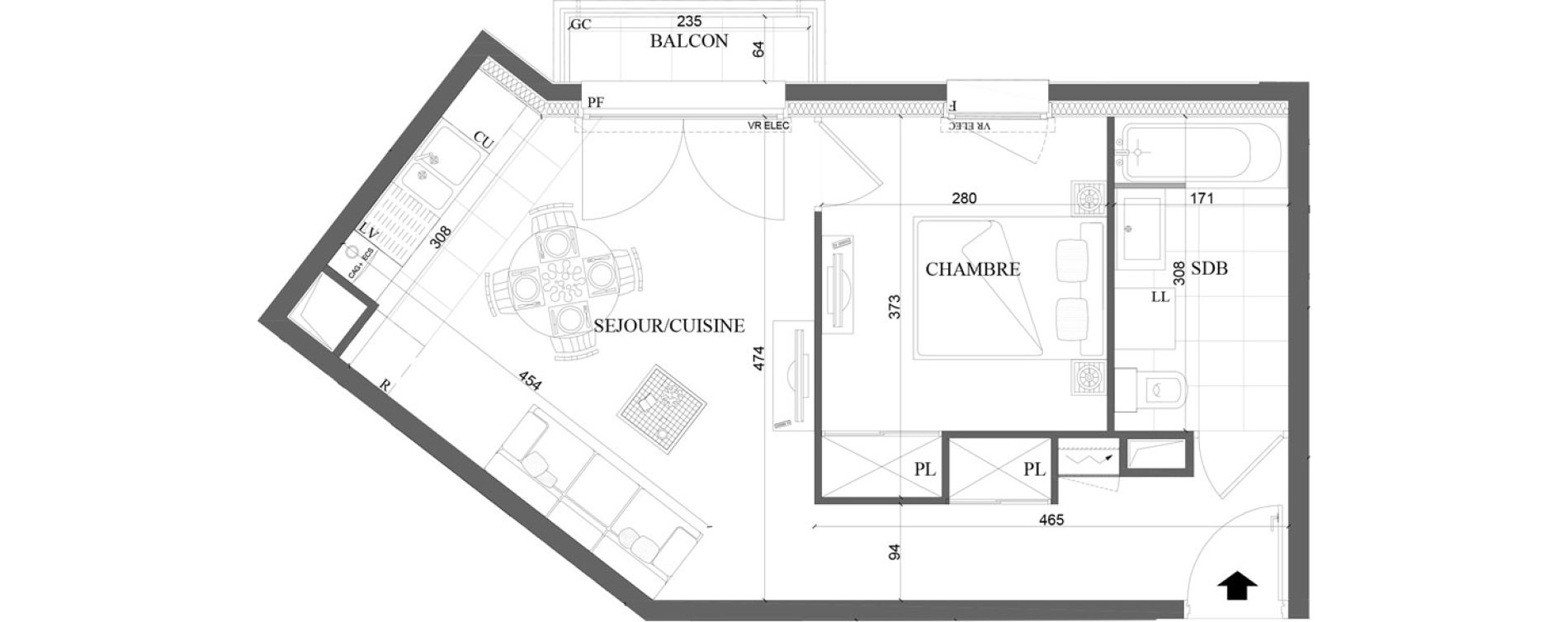 Appartement T2 de 38,55 m2 &agrave; Malakoff Petit vanves