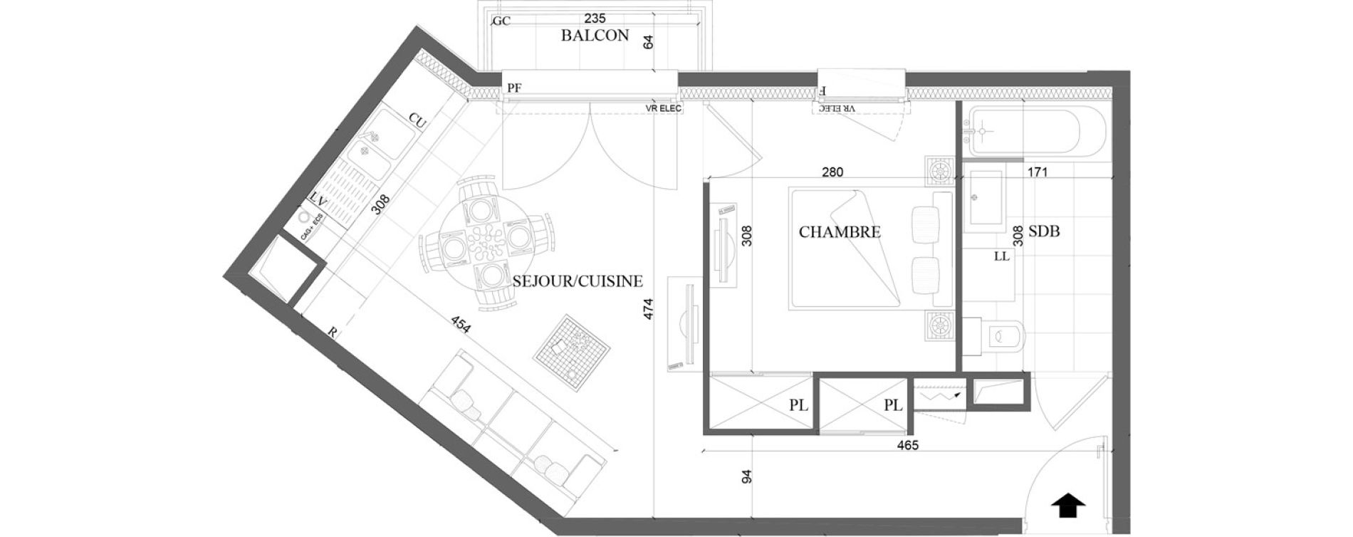 Appartement T2 de 38,55 m2 &agrave; Malakoff Petit vanves