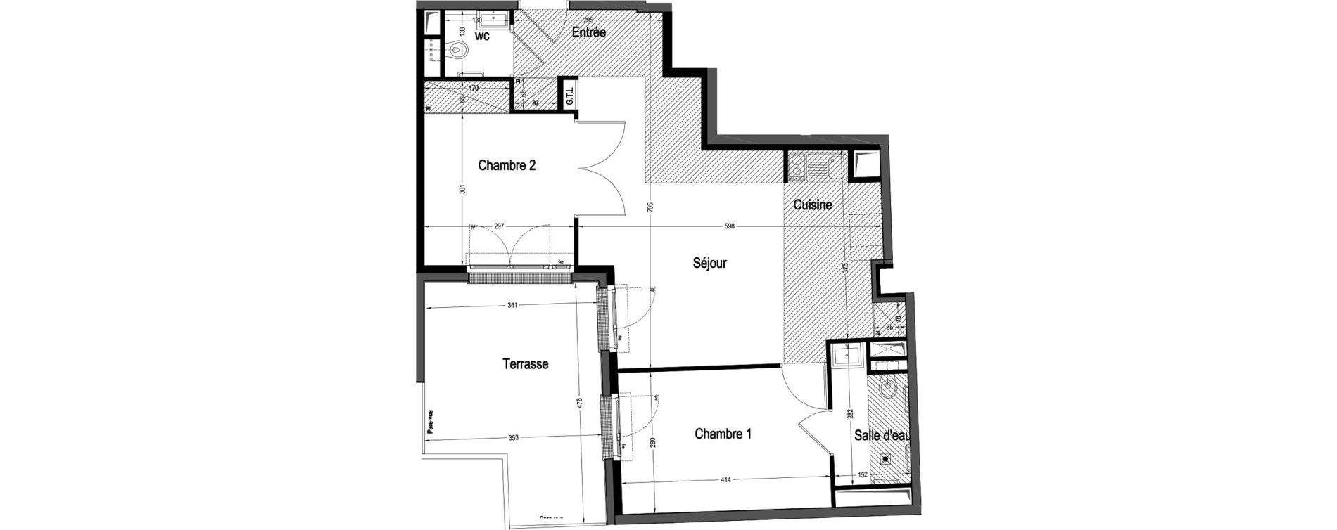 Appartement T3 meubl&eacute; de 58,36 m2 &agrave; Marnes-La-Coquette Centre
