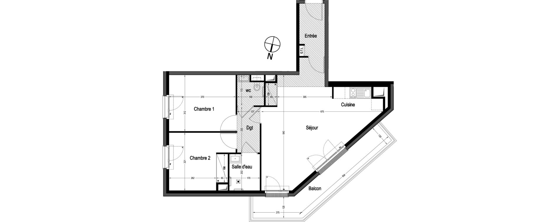 Appartement T3 meubl&eacute; de 65,18 m2 &agrave; Marnes-La-Coquette Centre