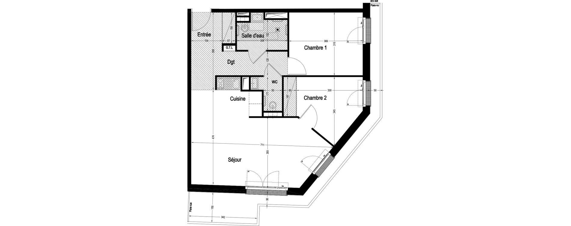 Appartement T3 meubl&eacute; de 65,62 m2 &agrave; Marnes-La-Coquette Centre