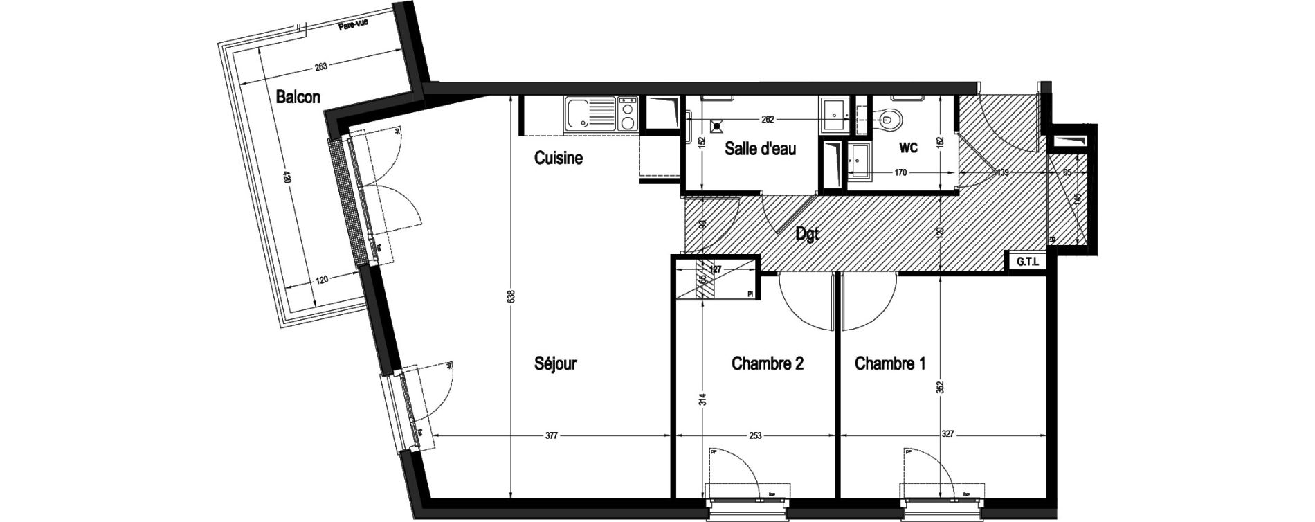 Appartement T3 de 64,05 m2 &agrave; Marnes-La-Coquette Centre