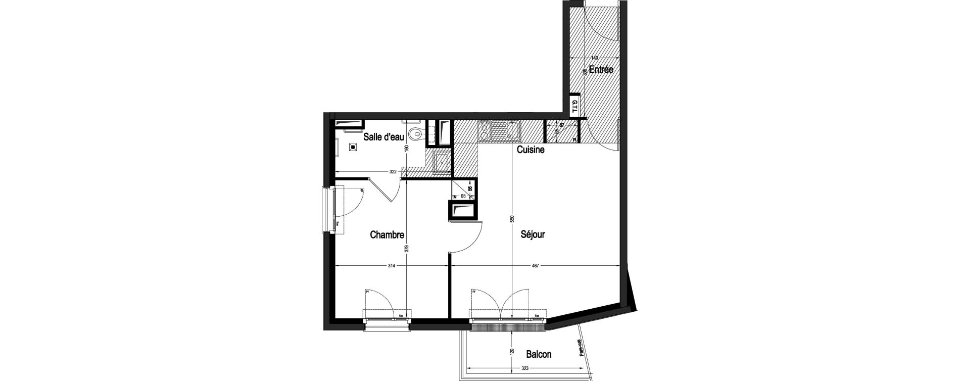 Appartement T2 de 45,05 m2 &agrave; Marnes-La-Coquette Centre