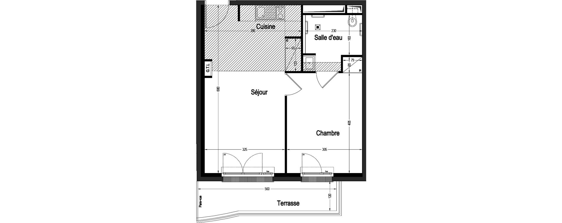 Appartement T2 de 41,13 m2 &agrave; Marnes-La-Coquette Centre