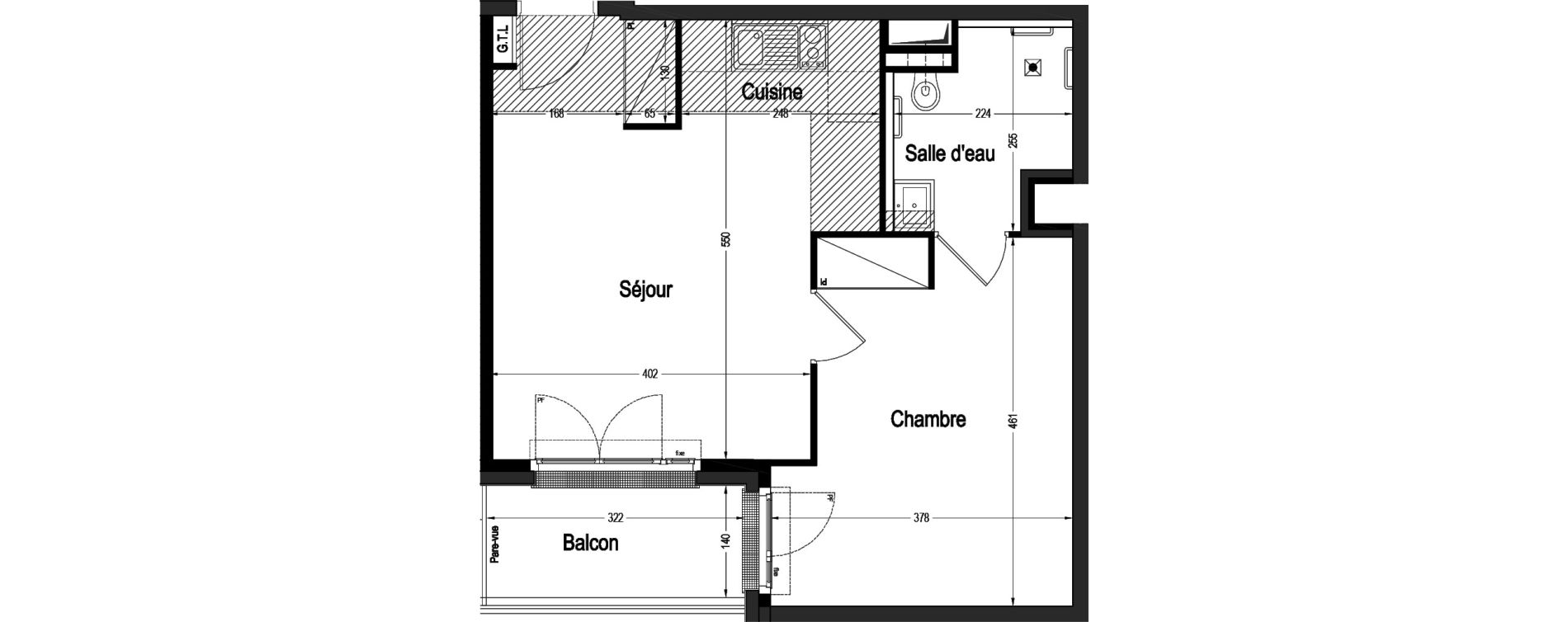 Appartement T2 de 44,37 m2 &agrave; Marnes-La-Coquette Centre