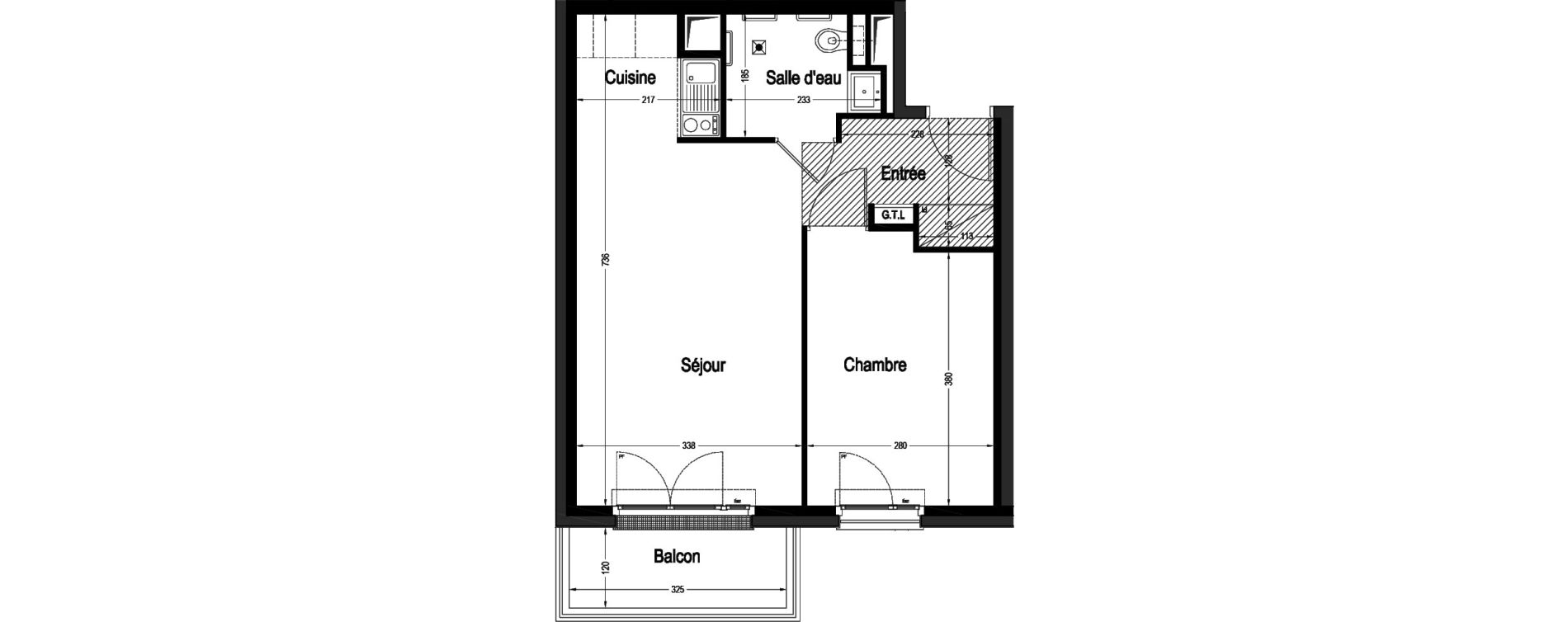 Appartement T2 de 41,42 m2 &agrave; Marnes-La-Coquette Centre