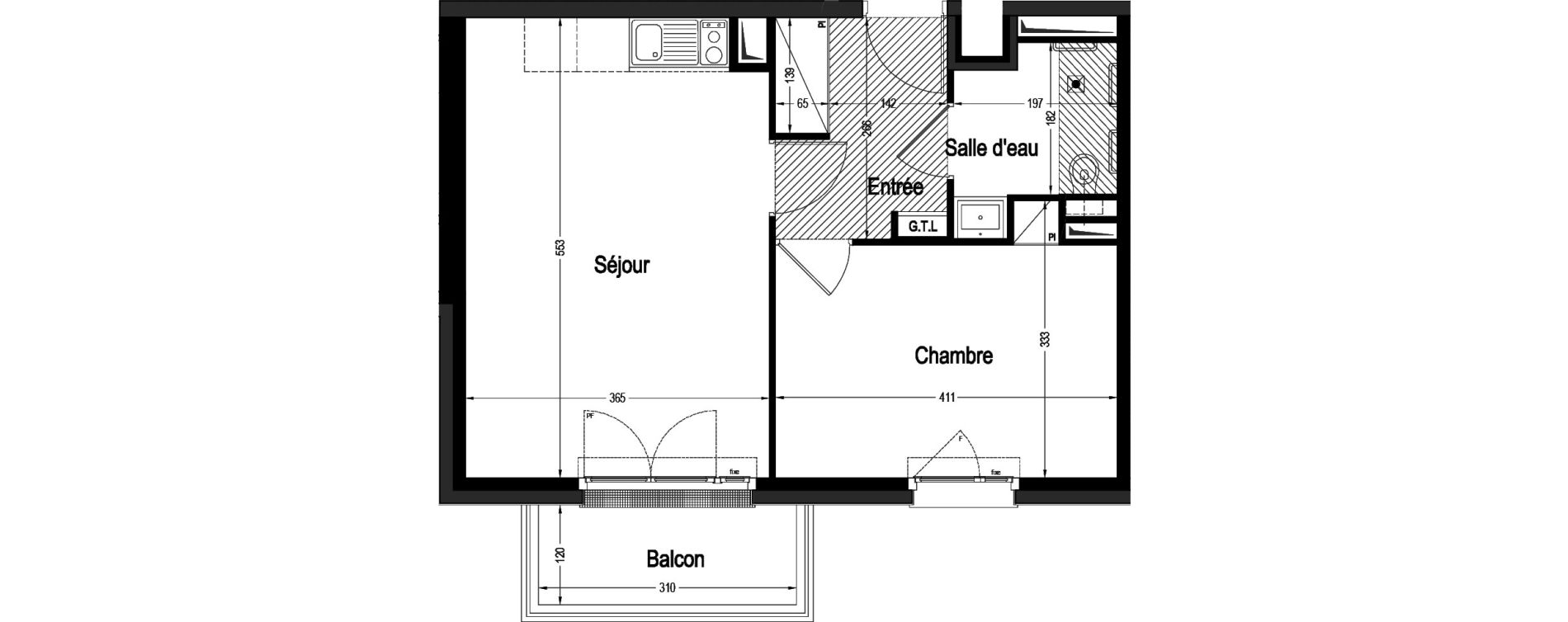 Appartement T2 de 40,60 m2 &agrave; Marnes-La-Coquette Centre