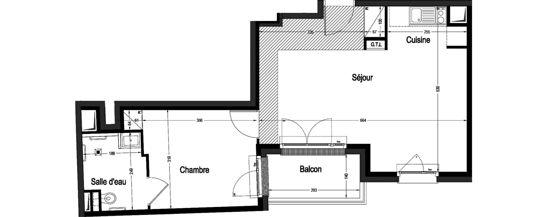 Appartement T2 de 46,08 m2 &agrave; Marnes-La-Coquette Centre