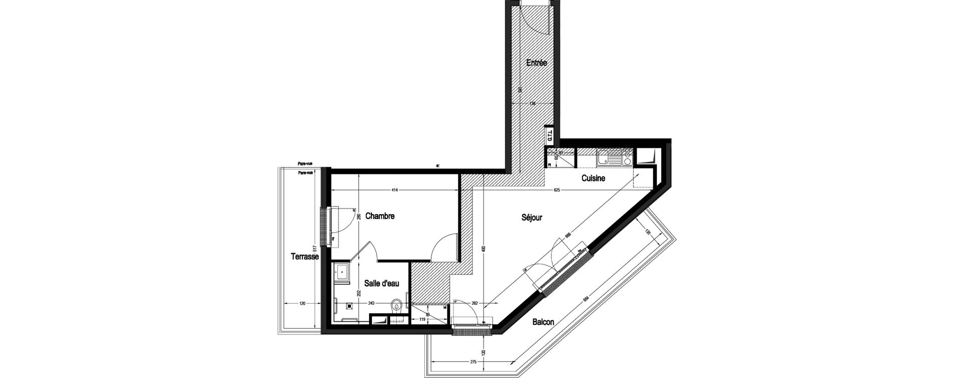 Appartement T2 de 48,20 m2 &agrave; Marnes-La-Coquette Centre