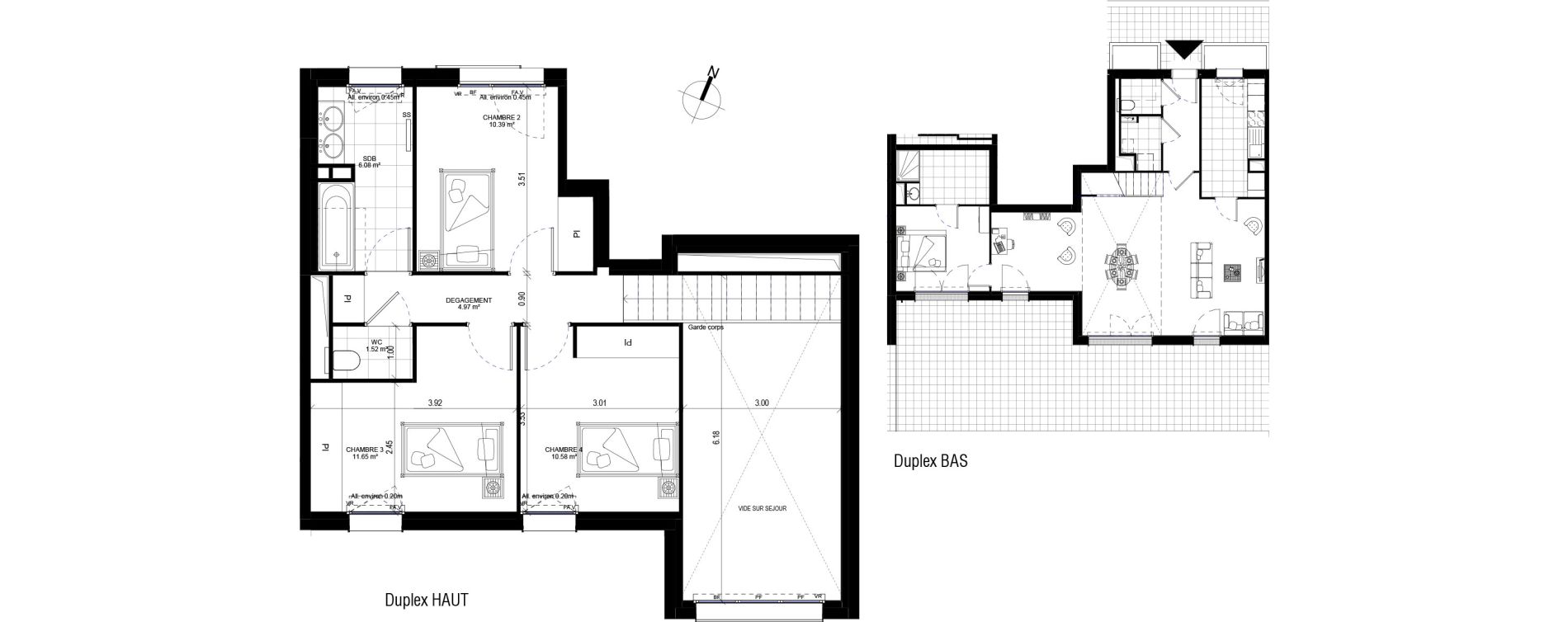 Duplex T5 de 131,69 m2 &agrave; Meudon Pointe de trivaux