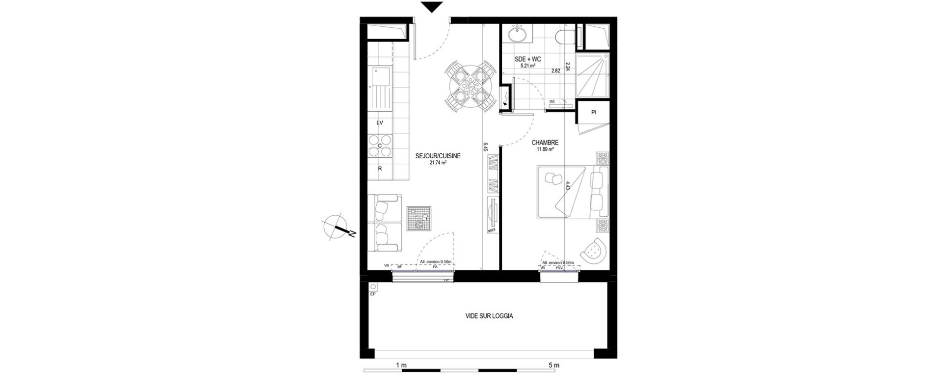 Appartement T2 de 38,84 m2 &agrave; Meudon Pointe de trivaux