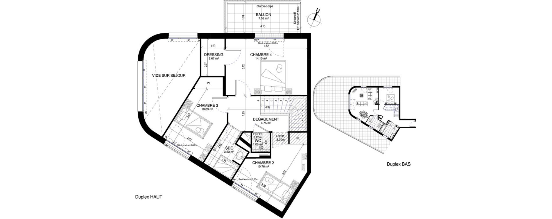 Appartement T5 de 112,86 m2 &agrave; Meudon Pointe de trivaux