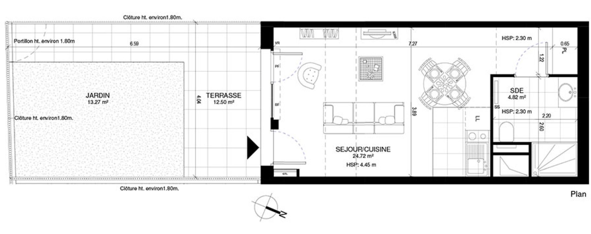 Appartement T1 de 29,54 m2 &agrave; Meudon Pointe de trivaux