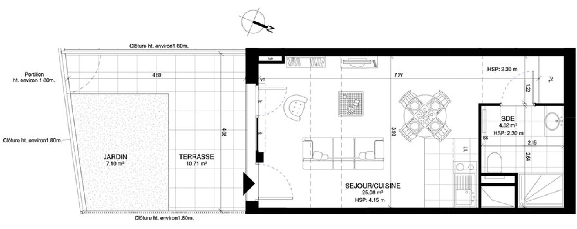 Appartement T1 de 29,90 m2 &agrave; Meudon Pointe de trivaux