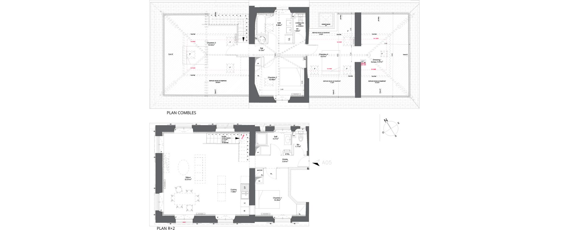 Duplex T5 de 108,07 m2 &agrave; Meudon Centre