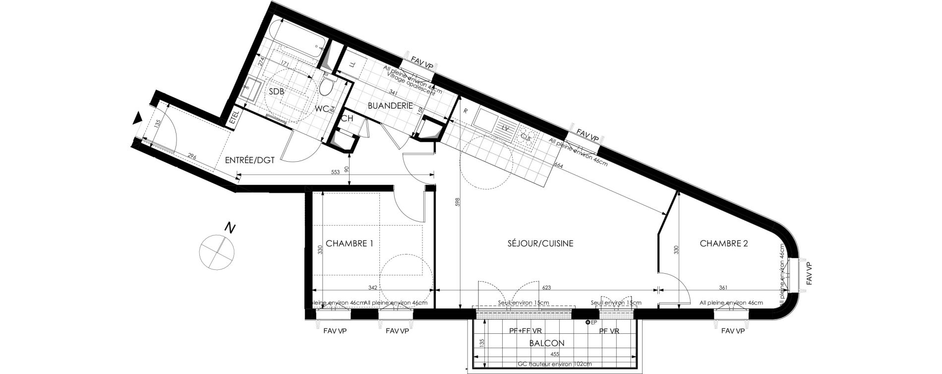 Appartement T3 de 74,47 m2 &agrave; Meudon Pointe de trivaux