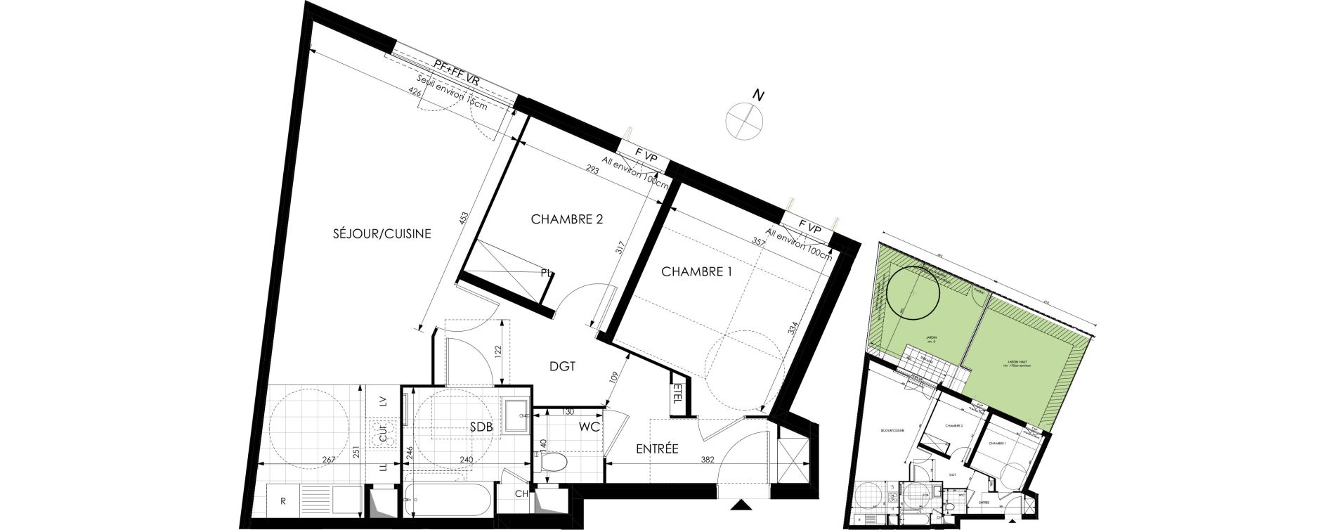 Appartement T3 de 66,73 m2 &agrave; Meudon Pointe de trivaux