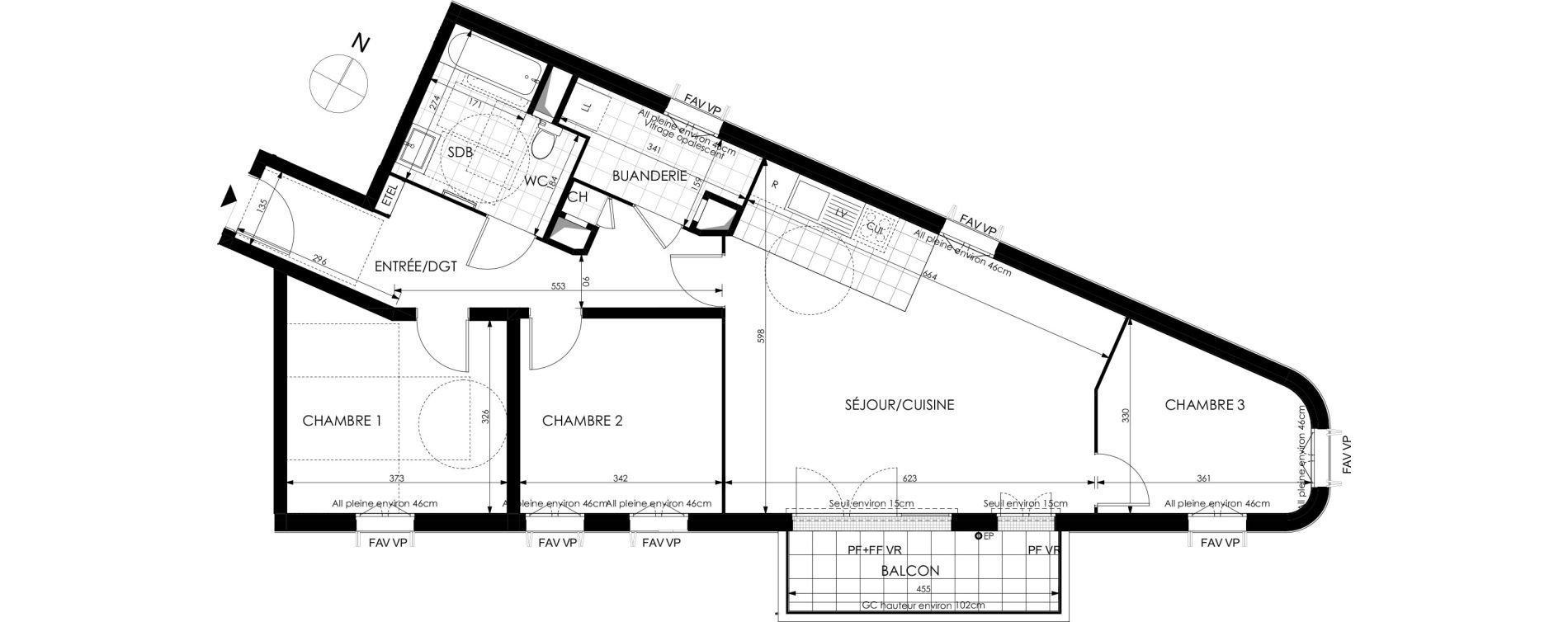 Appartement T4 de 87,33 m2 &agrave; Meudon Pointe de trivaux