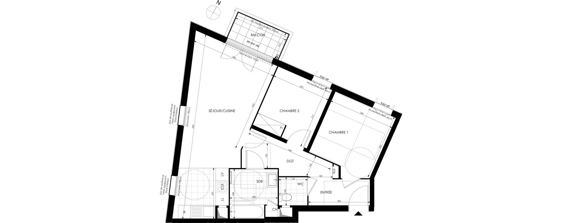 Appartement T3 de 66,22 m2 &agrave; Meudon Pointe de trivaux