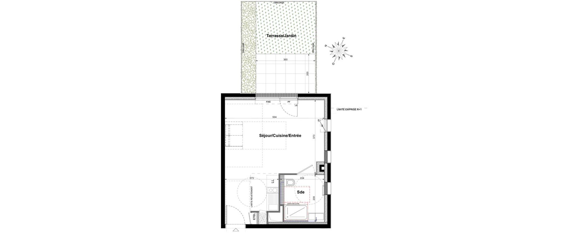 Appartement T1 de 30,28 m2 &agrave; Meudon Pointe de trivaux