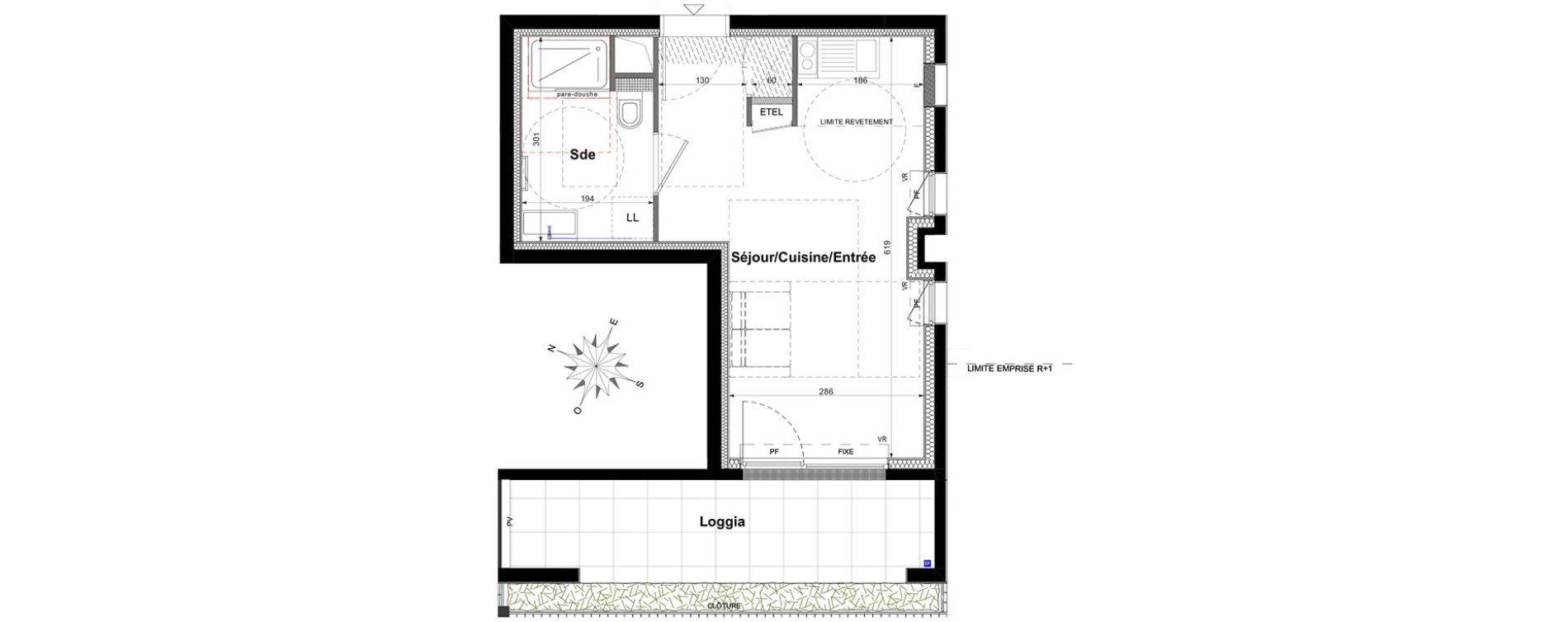 Appartement T1 de 25,90 m2 &agrave; Meudon Pointe de trivaux