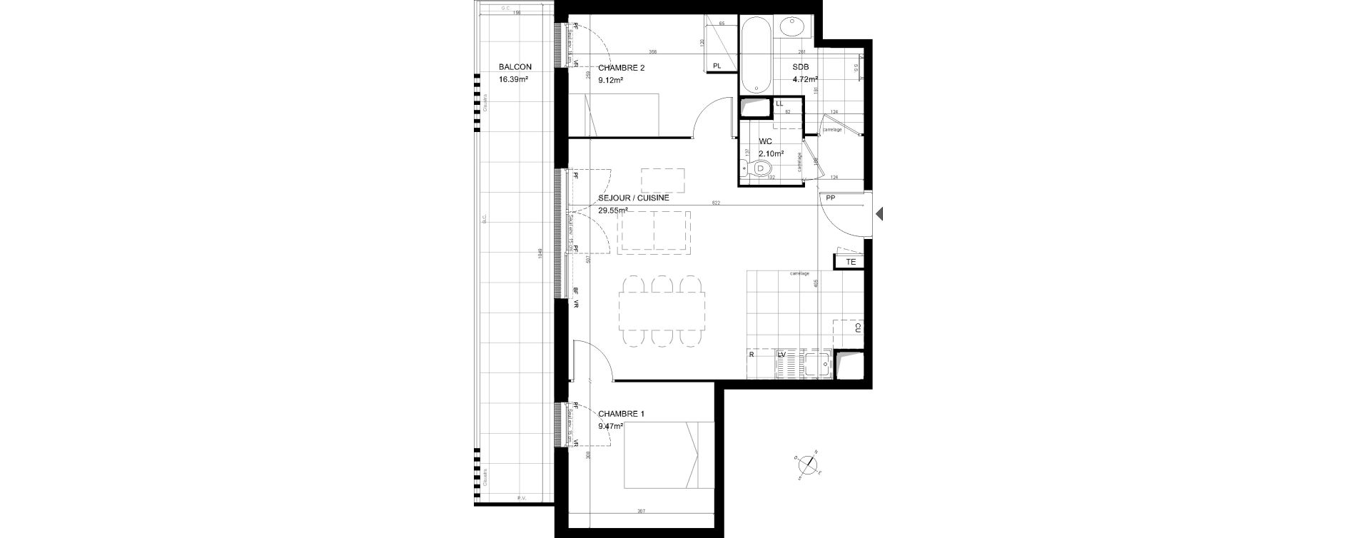 Appartement T3 de 54,88 m2 &agrave; Meudon Pointe de trivaux