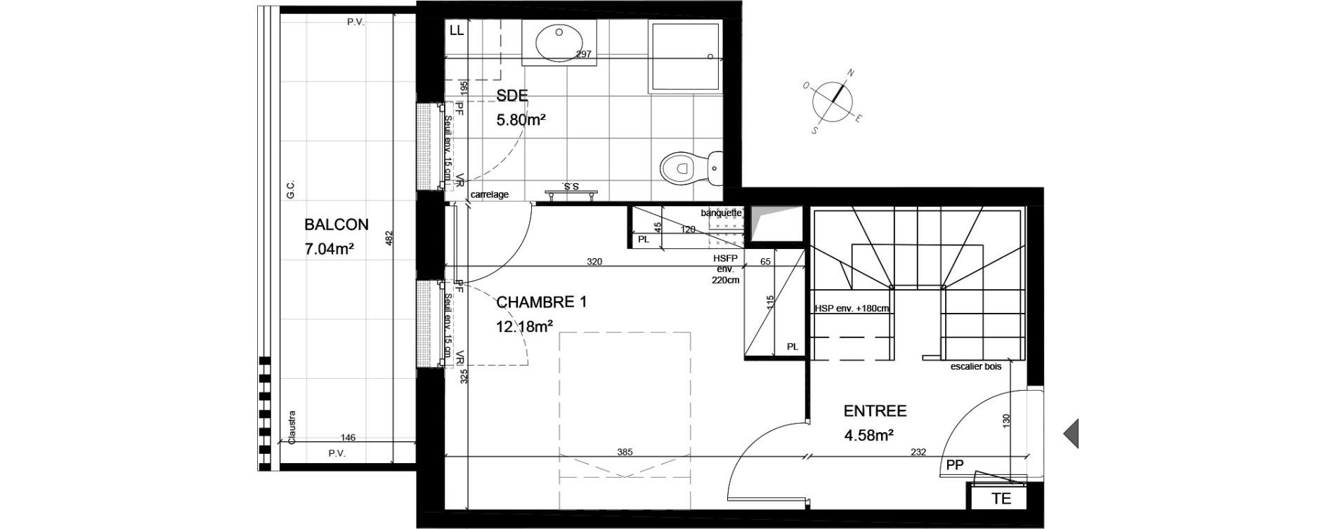 Duplex T4 de 83,32 m2 &agrave; Meudon Pointe de trivaux