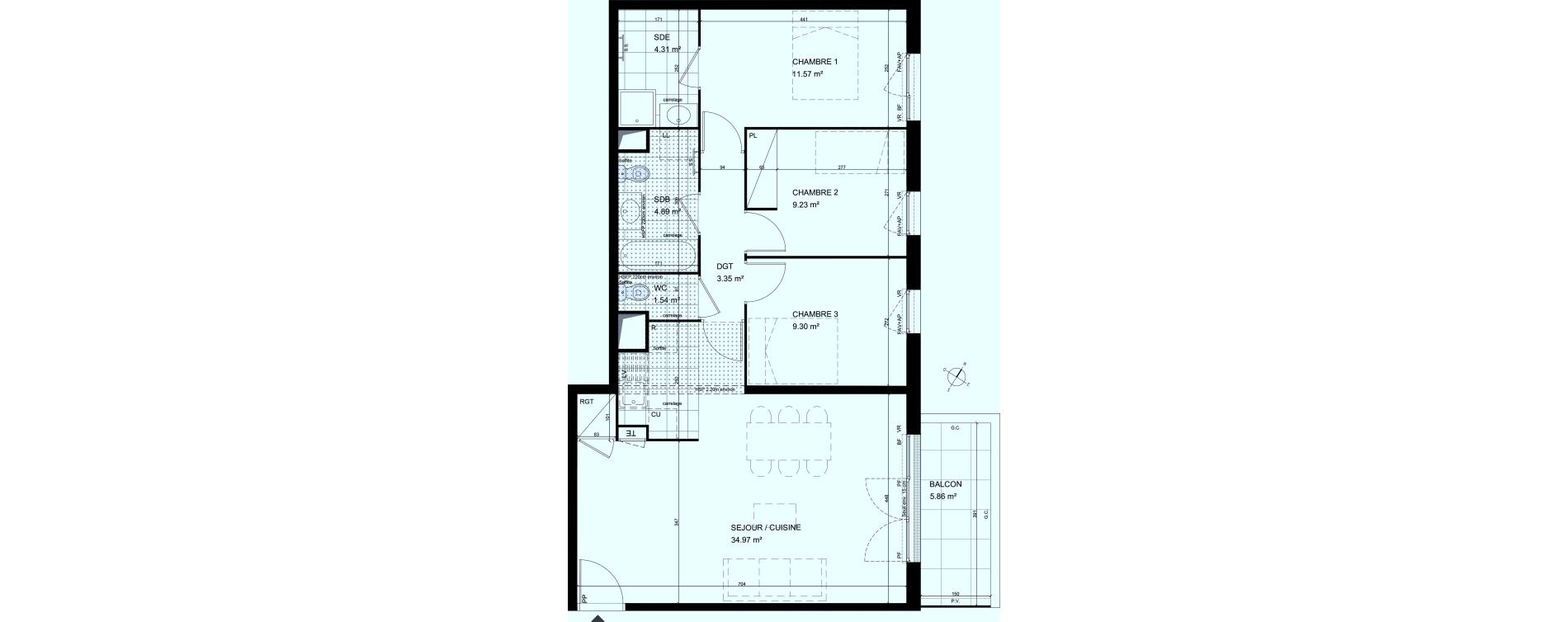Appartement T4 de 79,16 m2 &agrave; Meudon Pointe de trivaux
