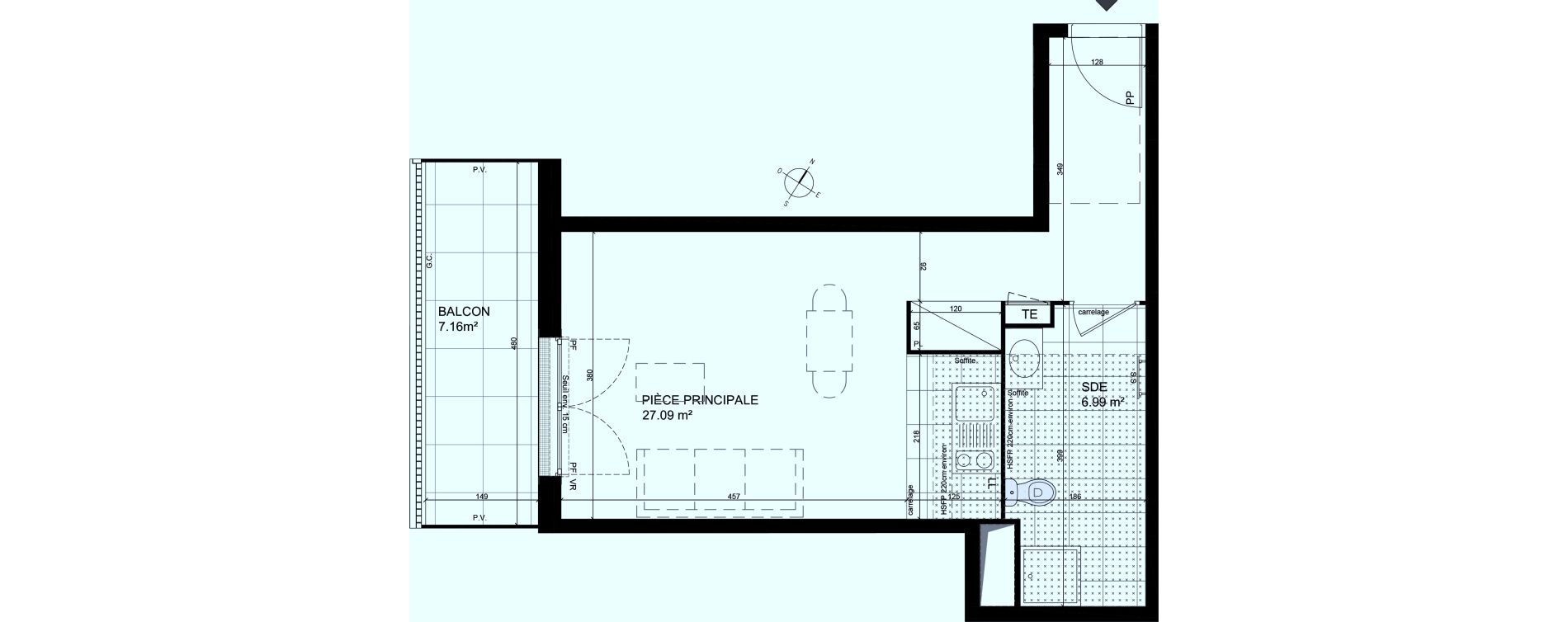 Appartement T1 de 34,08 m2 &agrave; Meudon Pointe de trivaux