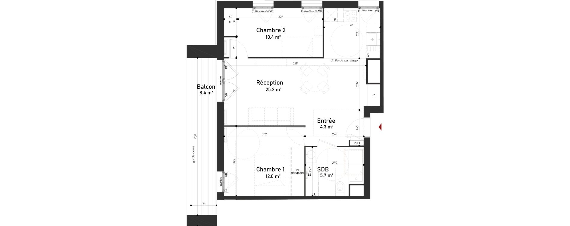 Appartement T3 de 57,60 m2 &agrave; Meudon Pointe de trivaux