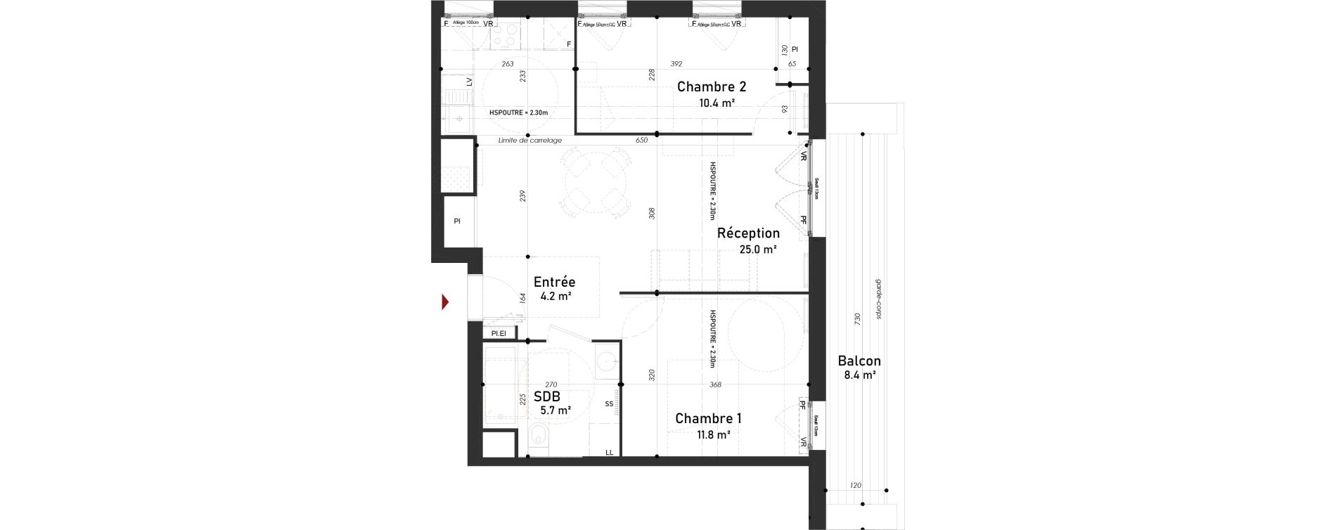 Appartement T3 de 57,10 m2 &agrave; Meudon Pointe de trivaux