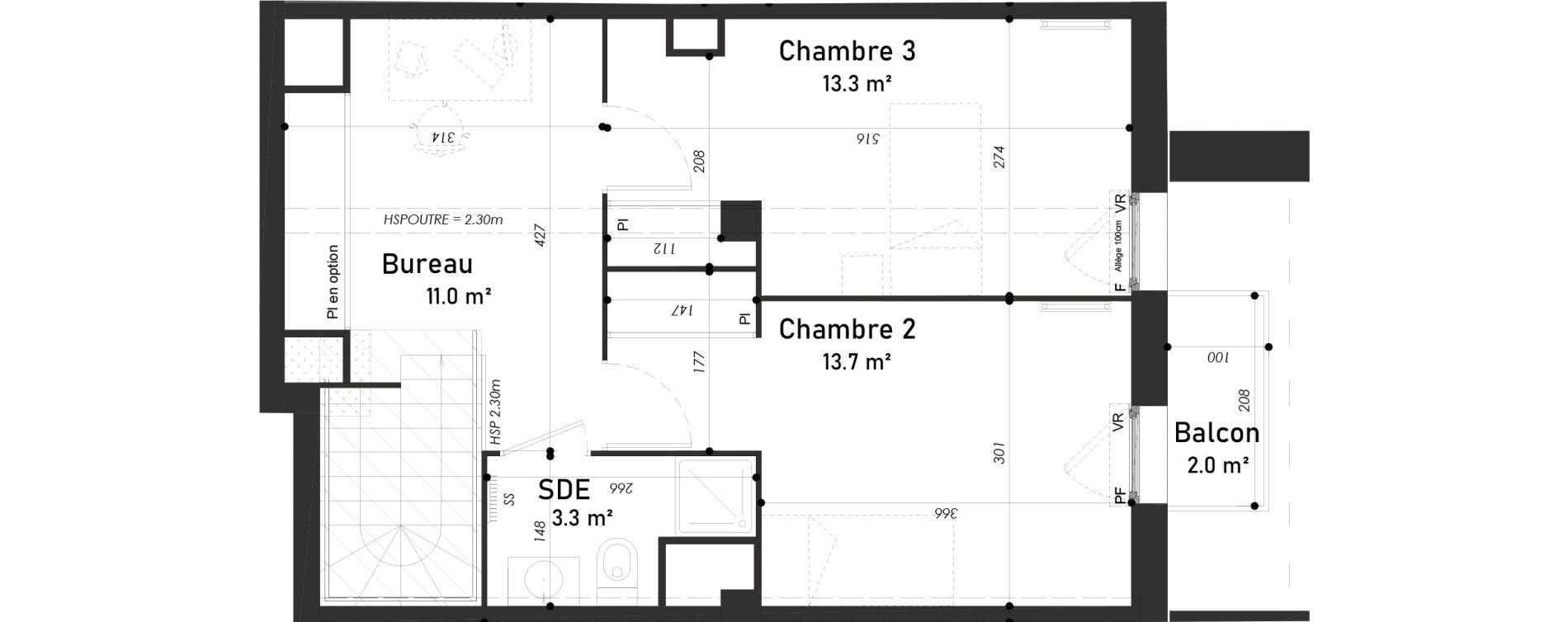 Appartement T4 de 91,60 m2 &agrave; Meudon Pointe de trivaux