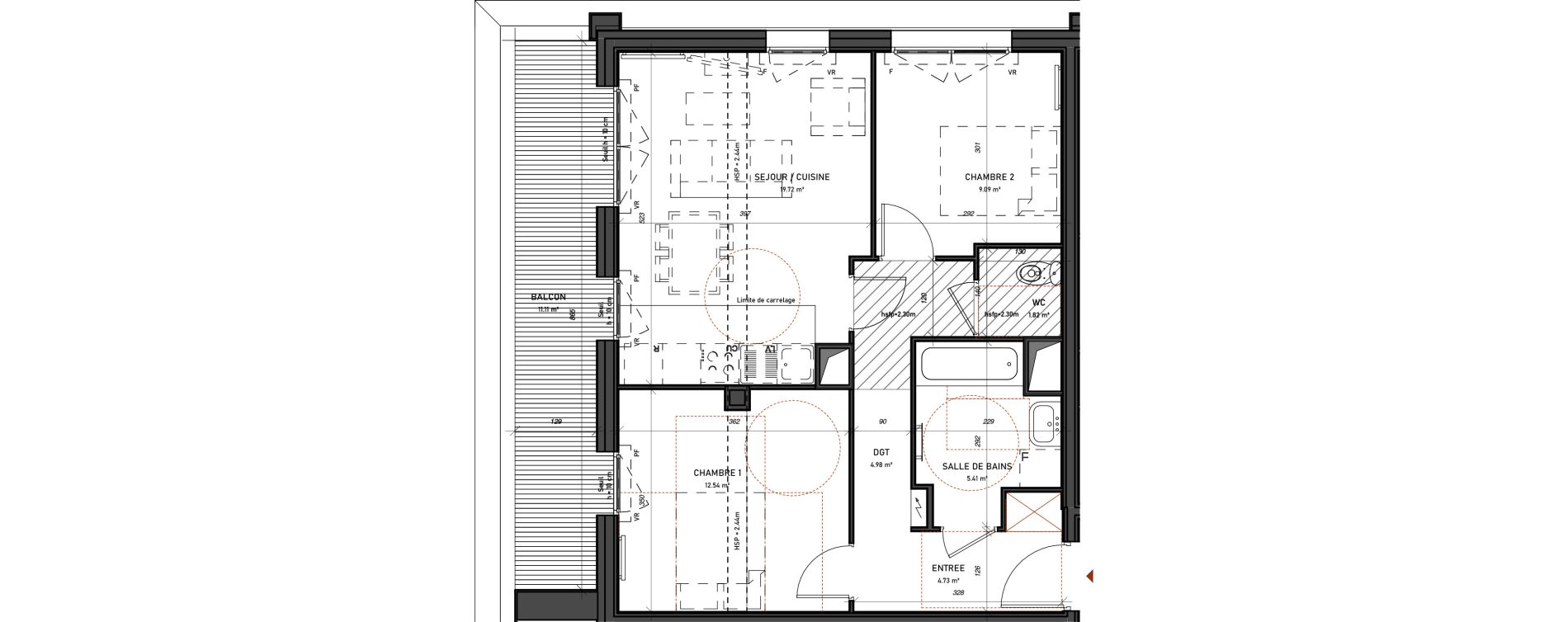 Appartement T3 de 58,29 m2 &agrave; Meudon Pointe de trivaux